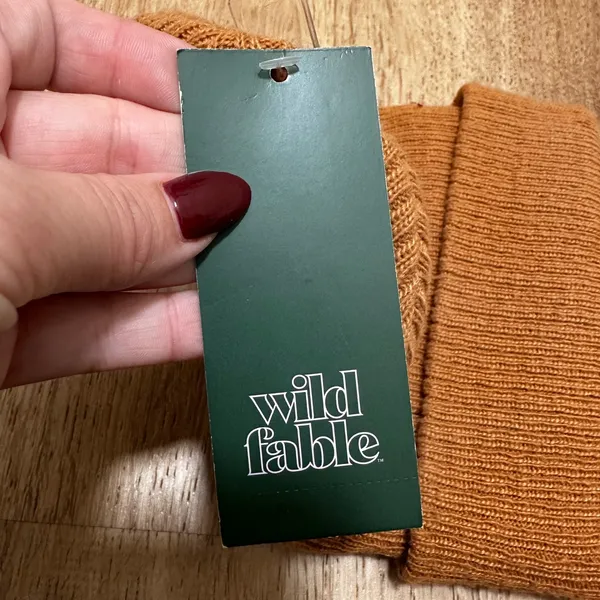 Wild Fable | NWT Women's Ribbed Knit Burnt Orange Cuffed Beanie Hat - Image 3