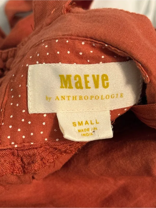 Anthropologie Maeve Twist Front Mini Dress in Rust - Image 4