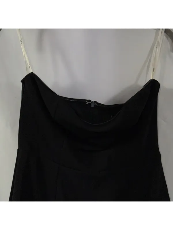 Lulu’s Black Strapless Ruffle Hem Mini Dress M - Image 4