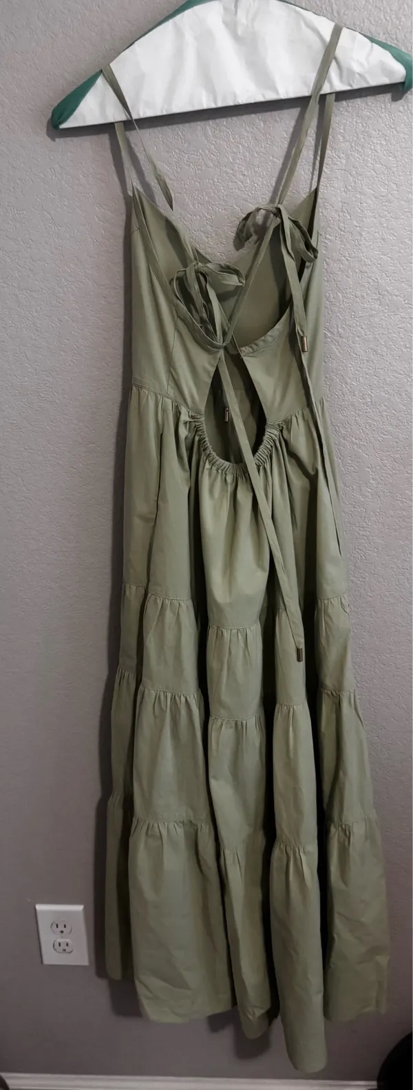 Madewell Sidonie Poplin Maxi Dress XXS Pale Green - Image 4