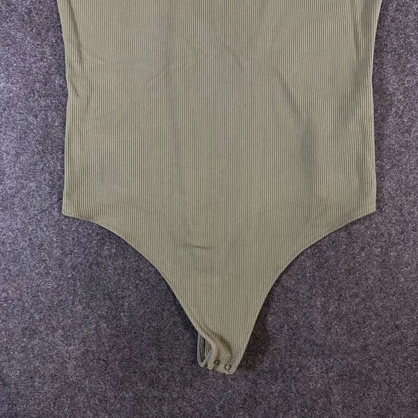 Abercrombie & Fitch Soft AF Ribbed Bodysuit Olive Green‎ Square Neck Large - Image 8