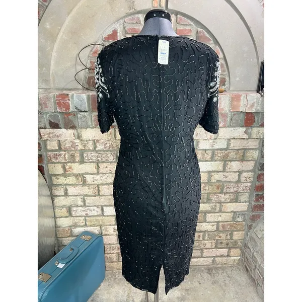 Ross formal dress prom beaded silk 1990s NWT - Image 8