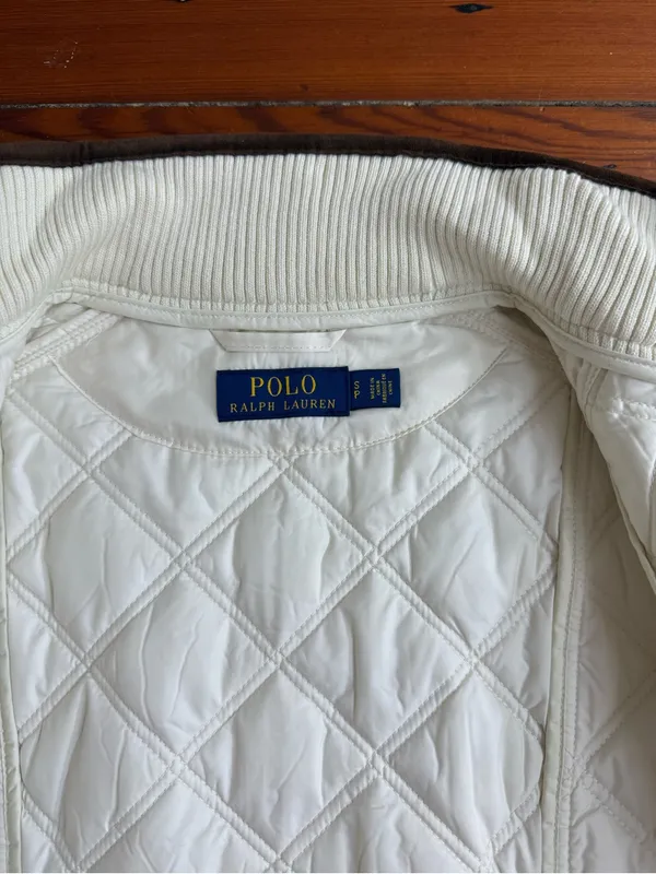 Polo Ralph Lauren White Quilted Sleeveless Stand Collar Preppy Vest Sz S 🧡🍄 - Image 14