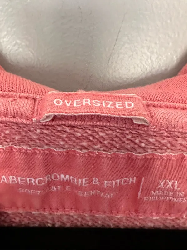 Abercrombie & Fitch Oversized Hoodie Sweatshirt Pink Coral XXL - Image 8