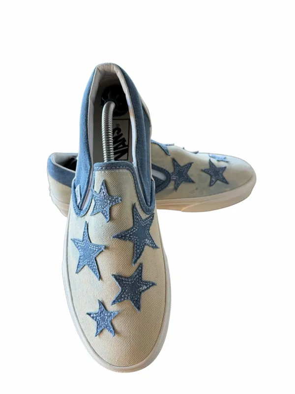 Vans NEW Unisex Starry Night Denim Classic Slip On Shoe Size 8.5 or 7 #260125 - Image 6