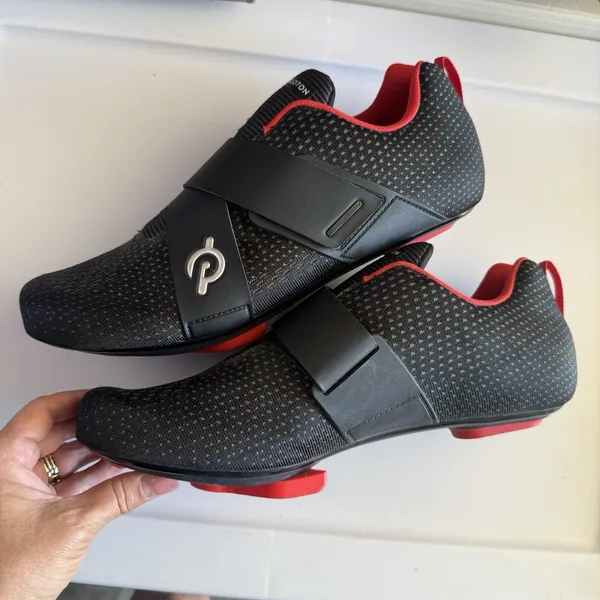 Peloton Unisex Size 11M/ 12.5W Cycling Shoes Black Red Cleat Altos Sneakers - Image 3