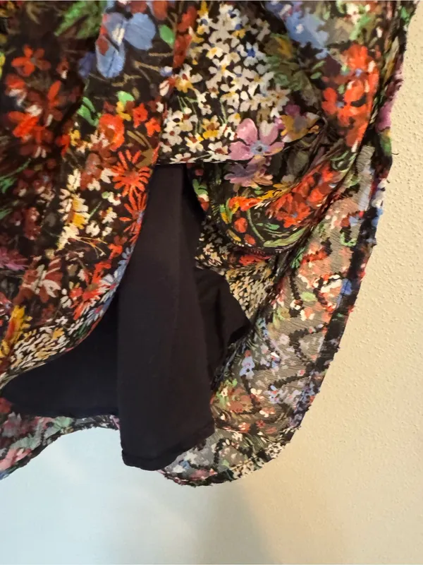 ANTHROPOLOGIE Maeve Melinda Tiered Tunic Dress XS 18.5” p2p Black Multi EUC - Image 12