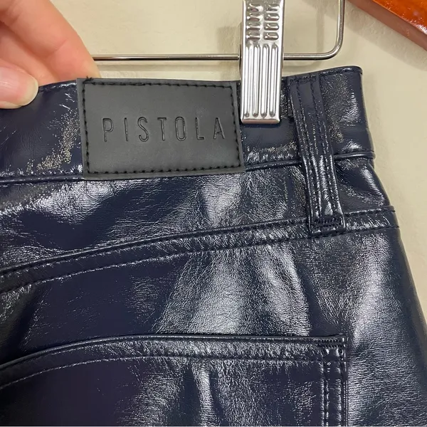 Pistola‎ Alice Utility Midi Skirt in Navy Vinyl Size 29 - Image 10