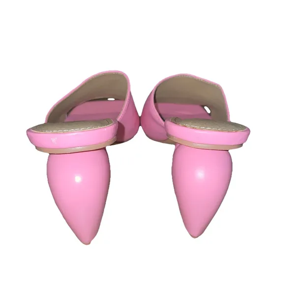 SHEIN Pink Sculptural Heart Heel Mule Sandals Womens 9 Square Toe Slides - Image 5