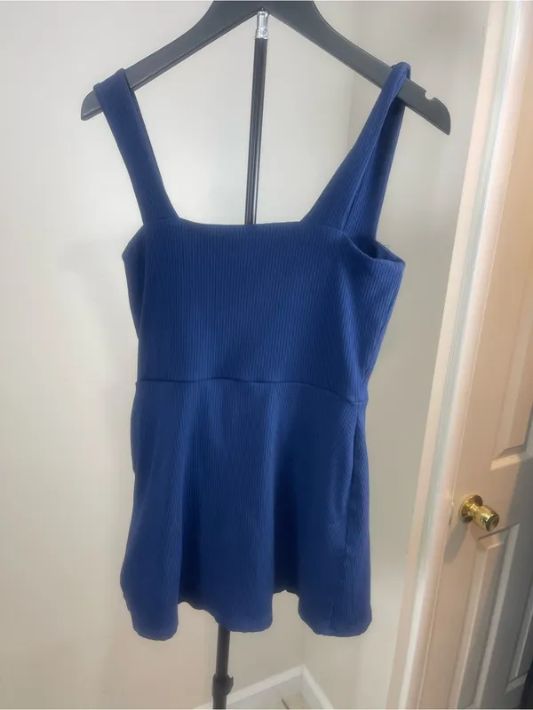 PINK Victoria's Secret Navy Blue Ribbed Tank Dress - Image 5
