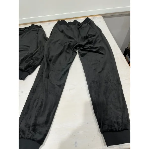 Dance & Marvel black Velour Lounge Set -‎ Comfy, Elastic Waist M, S Top - Image 8