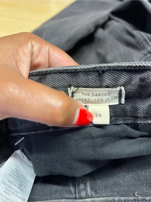 Madewell The Darted‎ Barrel-Leg Jean Olenda Wash Size 24 - Image 10