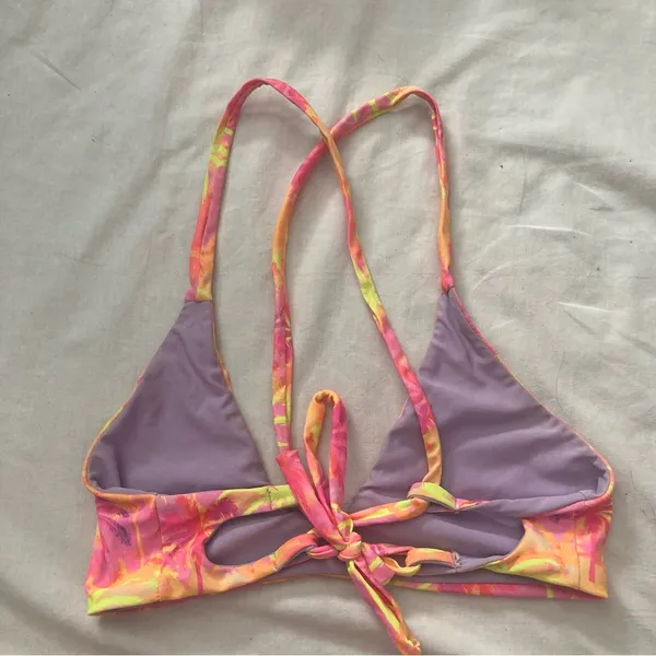 Moana Bikini Moana Swimwear Neon Nites Marlin Reversible Swim Top Size Large Multicolor - Image 4