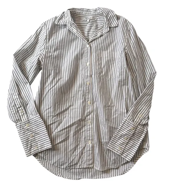 Madewell Button Down Striped Cotton Shirt Womens S Long Cuff Minimalist Capsule - Image 3