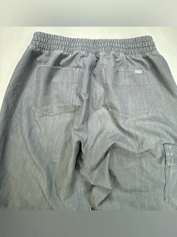 Figs Women's Gray Joggers with Teal Drawstring - Image 10