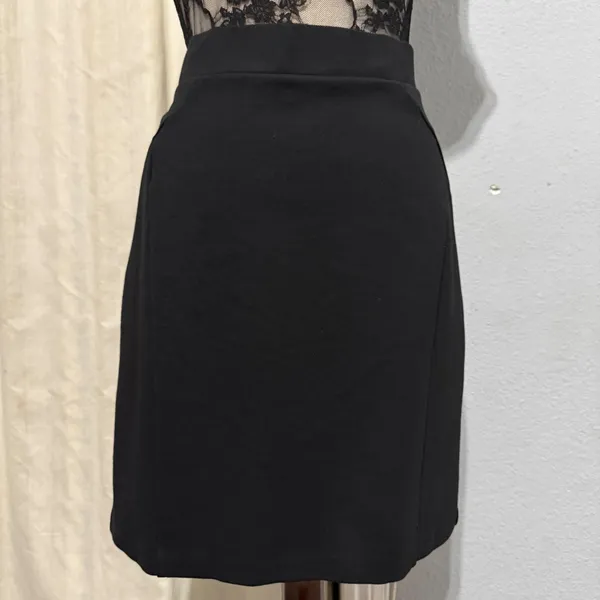 MARIO SERRANI Italy Women Black High Waist A Line Career Goth Skirt L Whimsigoth - Image 3