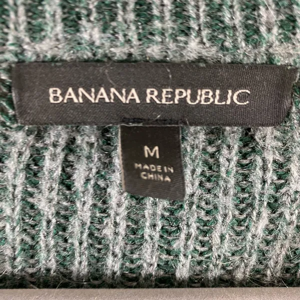 Banana Republic Green Long‎ Sleeve Round Neck Fuzzy Sweater Mohair Blend Size M - Image 6