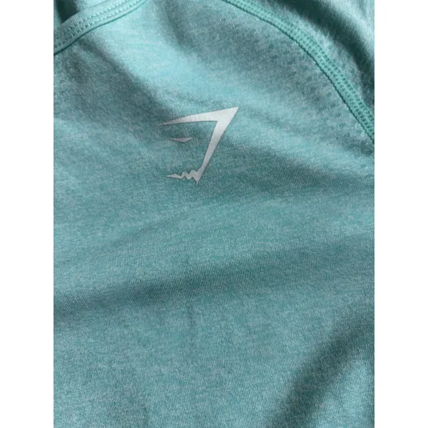 Gymshark Long Sleeve Top Size M Teal Vital Seamless Workout Shirt - Image 5