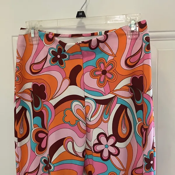 FINAL MARKDOWN Garage Pink Brown Retro Look slacks Large - Image 3