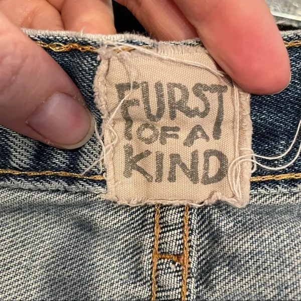 Furst of a Kind Distressed Cut Off Jean Shorts Womens S Festival Denim - Image 8