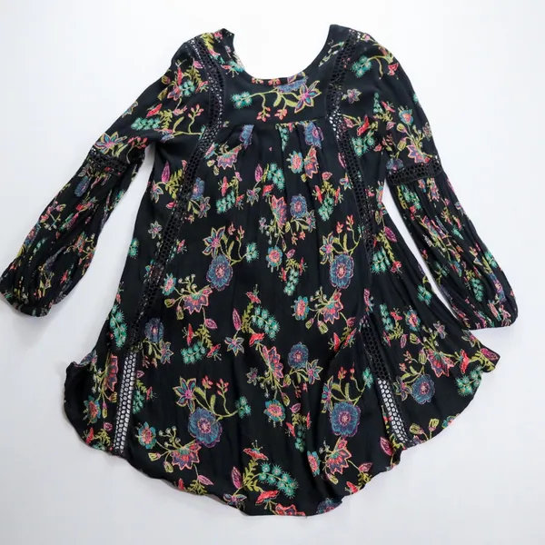 Free People Just The Two Of Us‎ Floral Crochet Tunic Top S Whimsy Fairy Ren Fair - Image 4