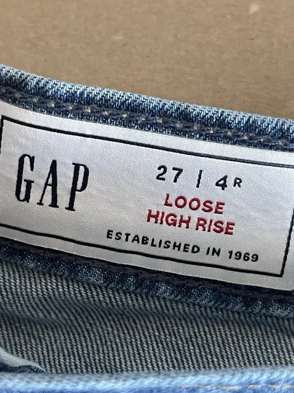 Gap 90s Loose High Rise Women's Blue Denim Jeans Straight Casual Y2K Sz 27 - Image 8