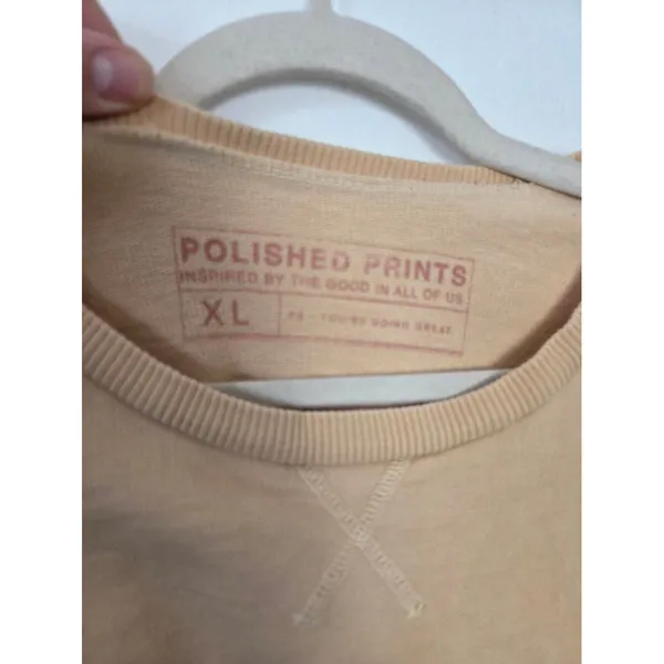 Polished Prints Butter Yellow Sweatshirt 100% Cotton Crewneck Clean Girl XL - Image 4