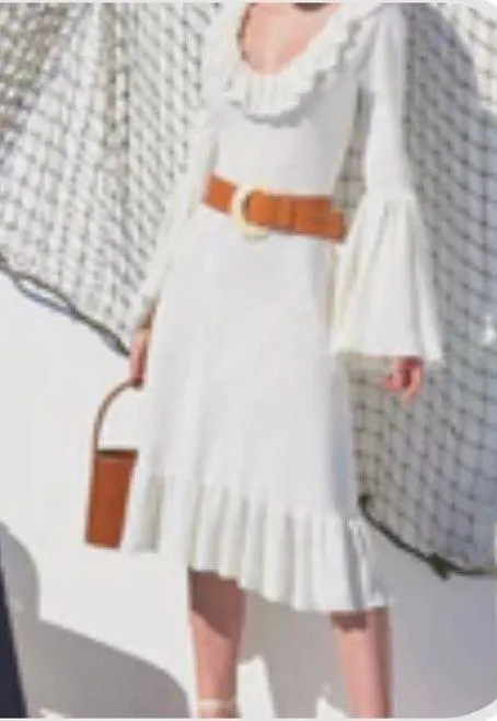 STAUD Elrow White Knit Dress - Image 3