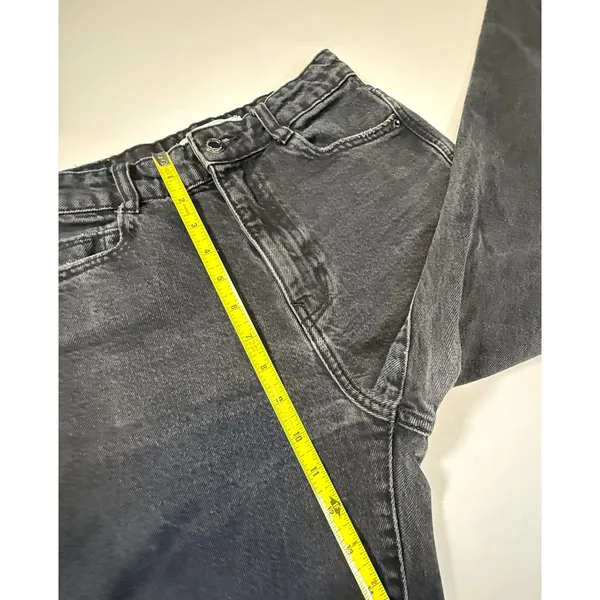 Zara Womens High Waisted Mom Jeans Washed Black Denim Straight Leg Size 4 EUR 36 - Image 9