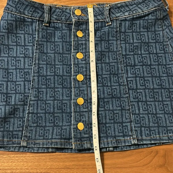 Wrangler Leon Bridges All Over Laser Denim Mini Skirt Women’s Small - Image 6