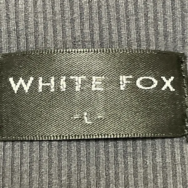 White Fox Women's Dark Gray Ribbed Knit Full Zip Long Sleeve Crop Top Size L - Image 4