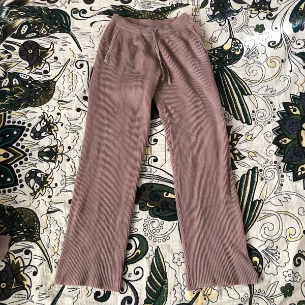 Alo Yoga Domain Rib Knit Sweatpant Gravel S - Image 5