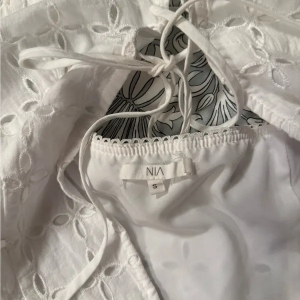 NIA Mia Top (White Eyelet Lace Tie-Front Top) - Image 3