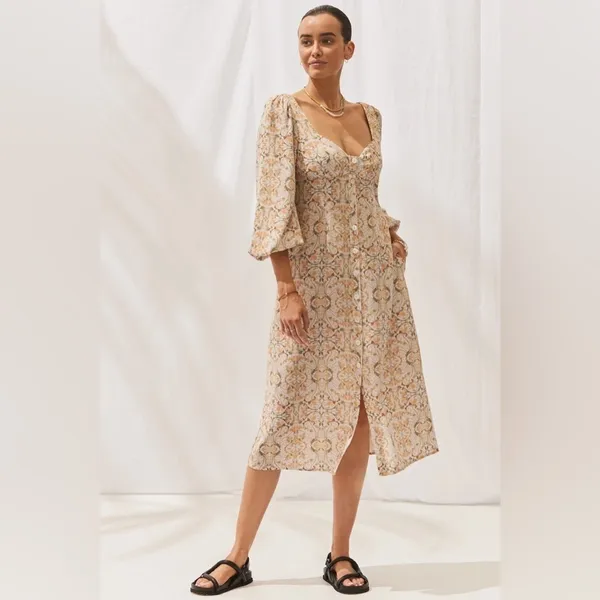 Sancia the Fleur Casual Vacation Midi Dress in Luziannes Floral Size Small NWT - Image 2