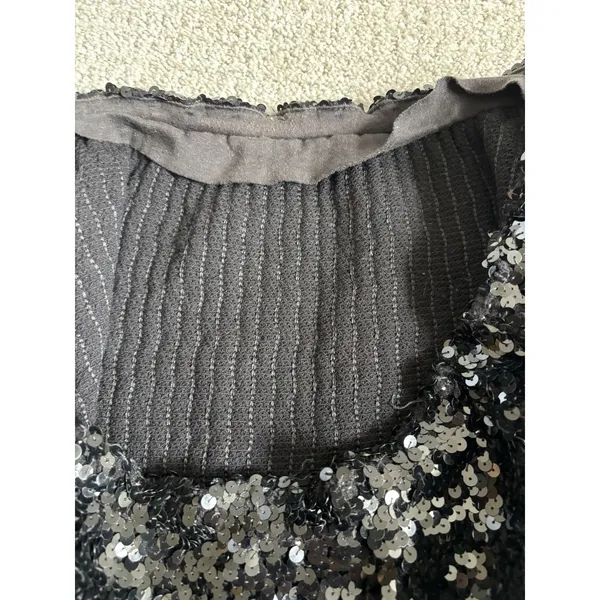 VTG 80s‎ Cynthia Kent Miami Top Sequin Black Cocktail Party Glam Holiday Disco - Image 4