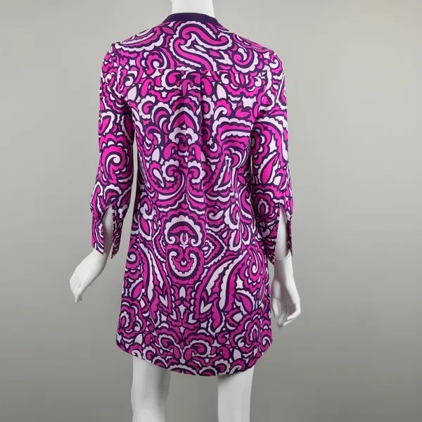 Juicy Couture Purple Print Tunic Shirt Dress Sz XS Colorful Maximalist - Image 6