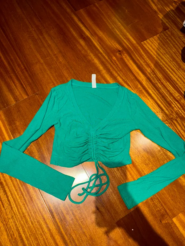 Alo Ribbed Cinch Top Xs - Image 3