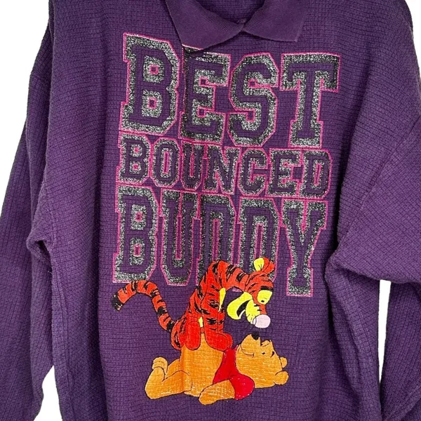 Vintage Disney Pooh Tigger Purple Shirt - Image 2