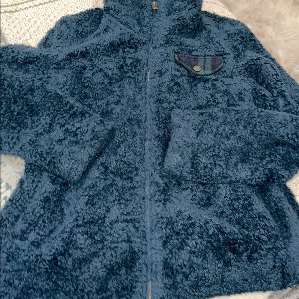 Pendleton Blue Green fleece zip up size small with pockets - Image 11