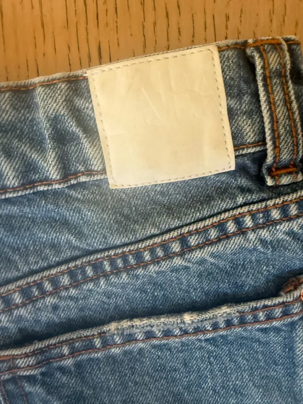 Zara Light Blue Distressed Jean Shorts - Image 11
