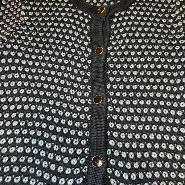 Banana‎ Republic Womens Size Small Metallic Textured Knit Cardigan Sweater Black - Image 8