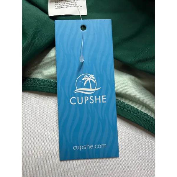 Cupshe Womens Forest Green Cutout Halter One Piece Swimsuit Size S - Image 8