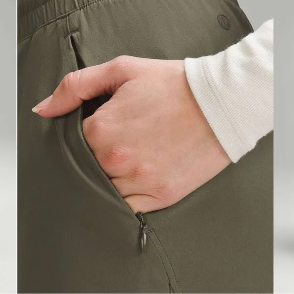 Lululemon Swift Mid-Rise Wide Leg Pants Army Green Size 2 Drawcord - Image 4