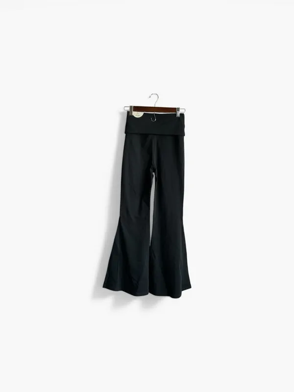 aerie Black‎ Flare Yoga Pants with Foldover High Waist - Image 3