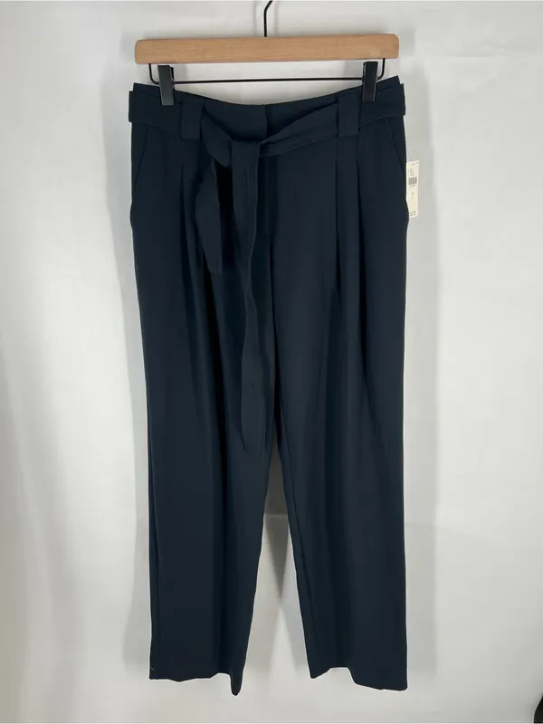 Anthropologie Navy Paperbag-Waist Tailored Trousers - Image 2