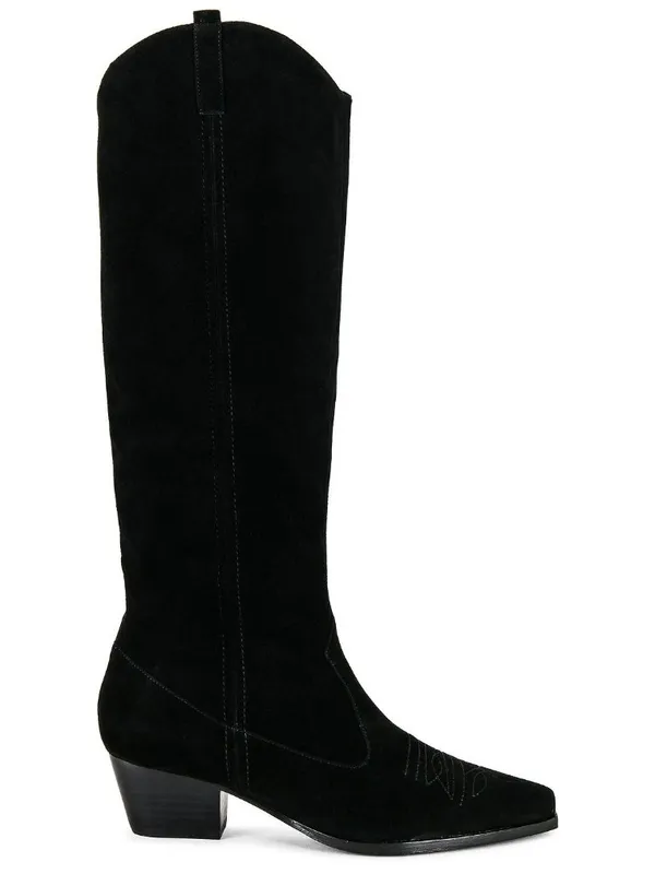 Raye Castiel Suede Cowboy Boots Black Womens Size 8 - Image 2