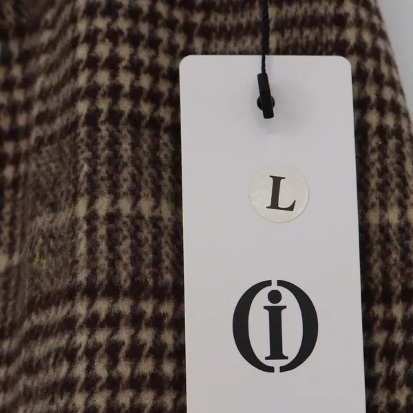 Cider Brown Plaid Wool Blend Mini Skirt L Glen Check A-Line - Image 3