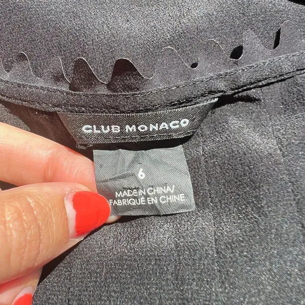 Club Monaco Pleated Tunic Dress With Scalloped Trim Neckline Size 6 - Image 7