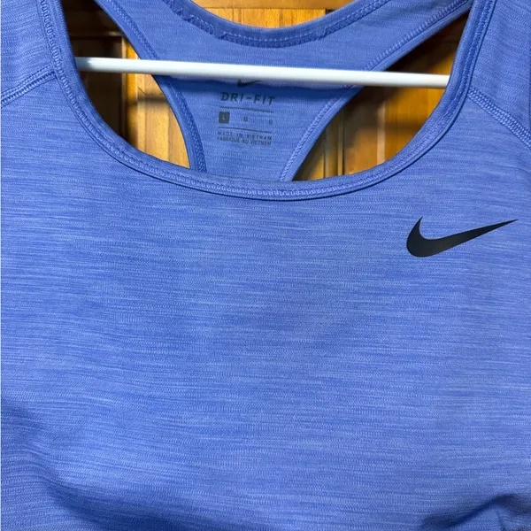 Nike Purple-Blue Racerback Sports Bra with Black Band - Image 6