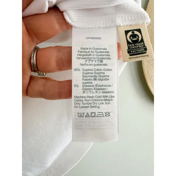 Madewell | NWT Ribbed Crewneck Tee (Re)generative Cotton Eyelet White | Sz XXS - Image 5